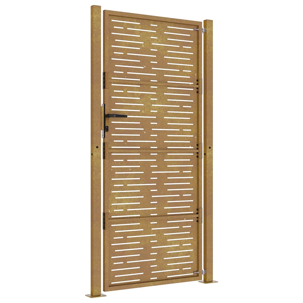 vidaXL Poartă pentru grădină, 105x205 cm, oțel corten, dreptunghiuri