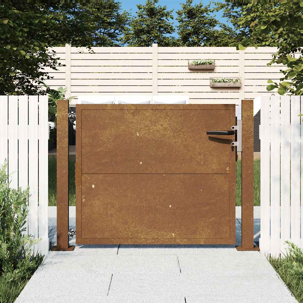 vidaXL Poartă pentru grădină, 105x80 cm, oțel corten vidaXL Poartă pentru grădină, 105x80 cm, oțel corten