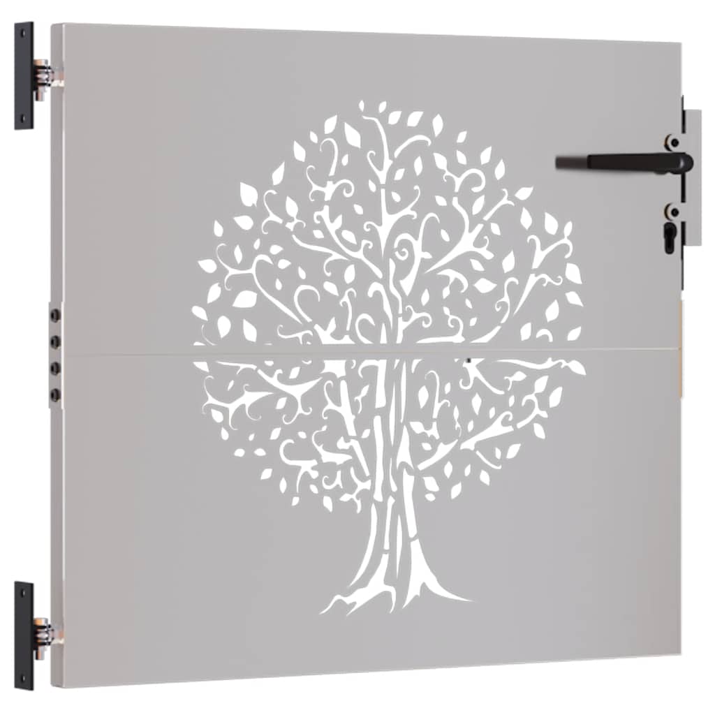 vidaXL Poartă pentru grădină, 85x100 cm, oțel corten, model copac vidaXL Poartă pentru grădină, 85x100 cm, oțel corten, model copac