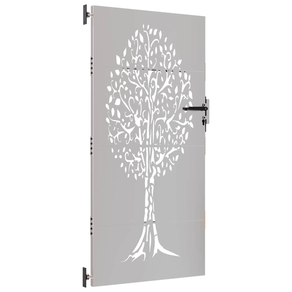 vidaXL Poartă pentru grădină, 85x175 cm, oțel corten, model copac