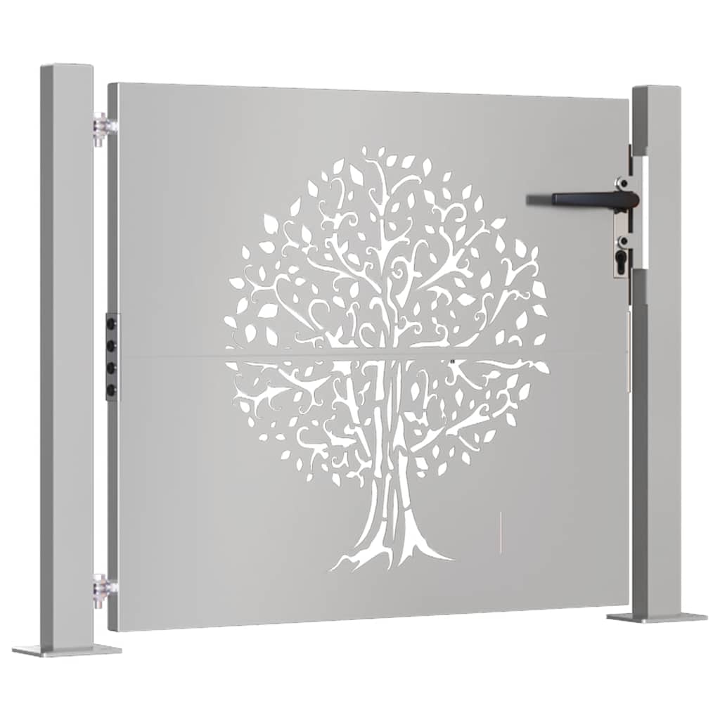 vidaXL Poartă pentru grădină, 105x105 cm, oțel corten, model copac vidaXL Poartă pentru grădină, 105x105 cm, oțel corten, model copac