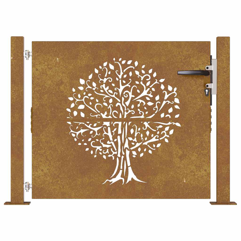 vidaXL Poartă pentru grădină, 105x105 cm, oțel corten, model copac vidaXL Poartă pentru grădină, 105x105 cm, oțel corten, model copac
