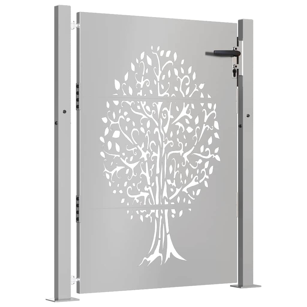 vidaXL Poartă pentru grădină, 105x155 cm, oțel corten, model copac