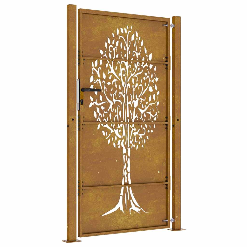 vidaXL Poartă pentru grădină, 105x180 cm, oțel corten, model copac vidaXL Poartă pentru grădină, 105x180 cm, oțel corten, model copac