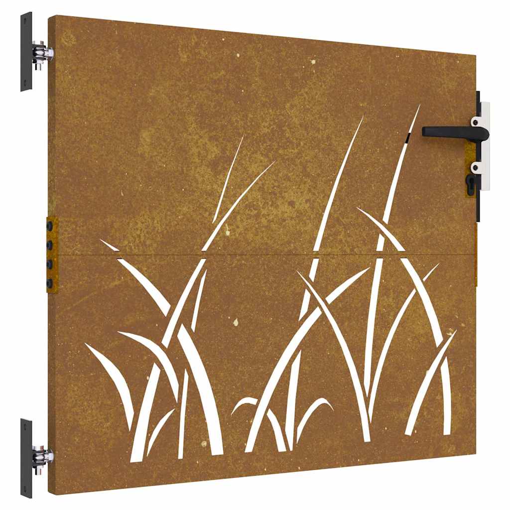 vidaXL Poartă pentru grădină, 85x75 cm, oțel corten, model iarbă vidaXL Poartă pentru grădină, 85x75 cm, oțel corten, model iarbă