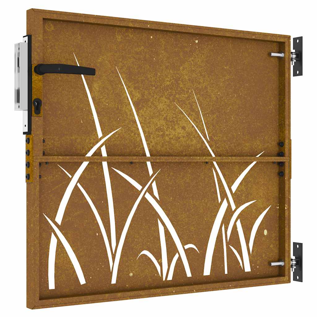 vidaXL Poartă pentru grădină, 85x75 cm, oțel corten, model iarbă vidaXL Poartă pentru grădină, 85x75 cm, oțel corten, model iarbă