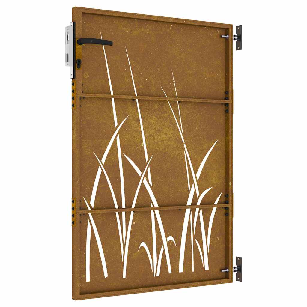 vidaXL Poartă pentru grădină, 85x150 cm, oțel corten, model iarbă vidaXL Poartă pentru grădină, 85x150 cm, oțel corten, model iarbă