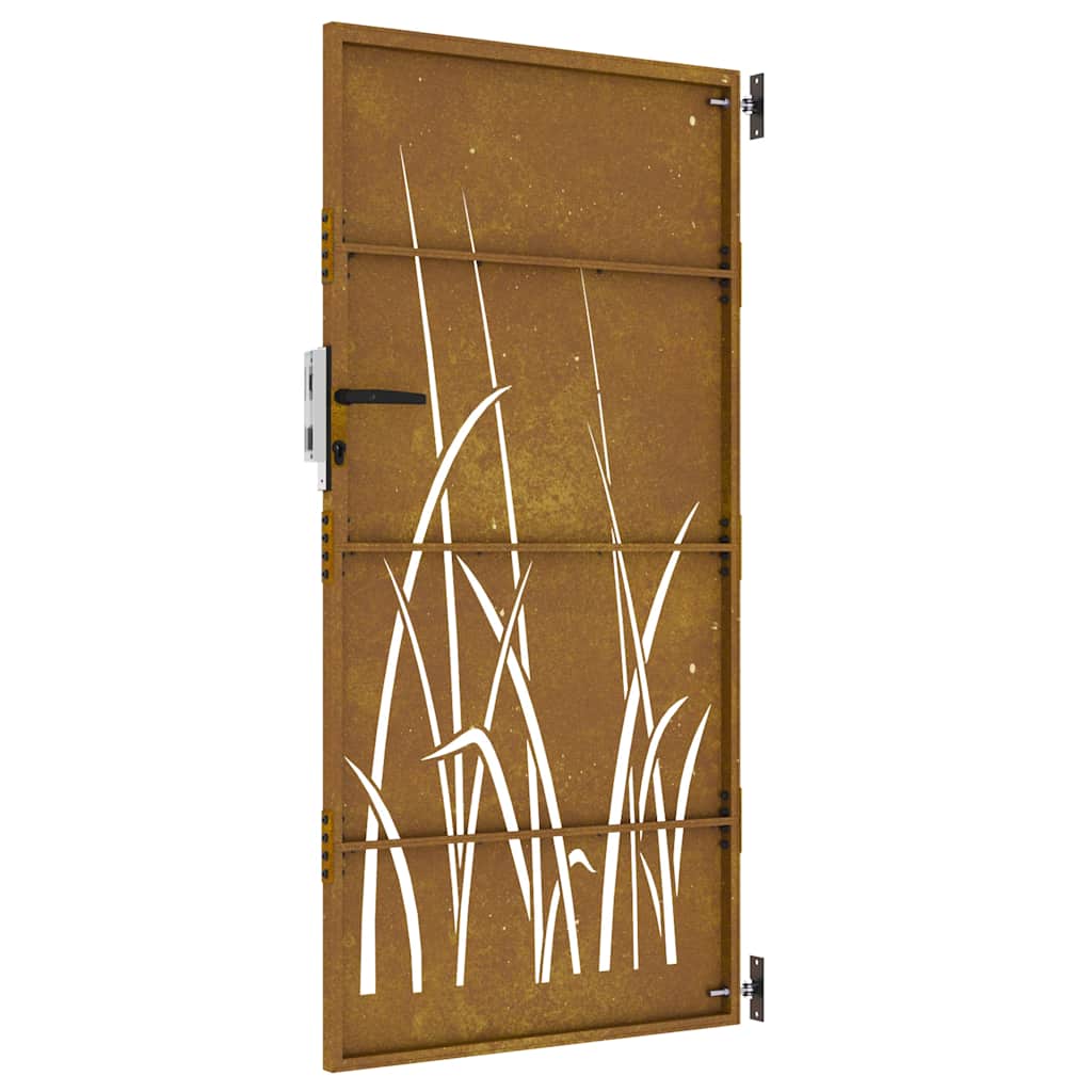 vidaXL Poartă pentru grădină, 85x175 cm, oțel corten, model iarbă vidaXL Poartă pentru grădină, 85x175 cm, oțel corten, model iarbă