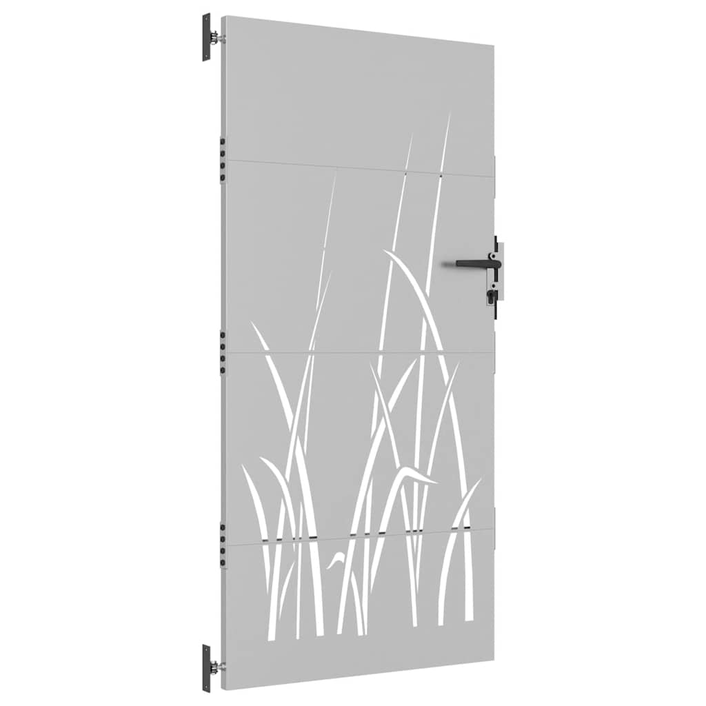 vidaXL Poartă pentru grădină, 85x200 cm, oțel corten, model iarbă