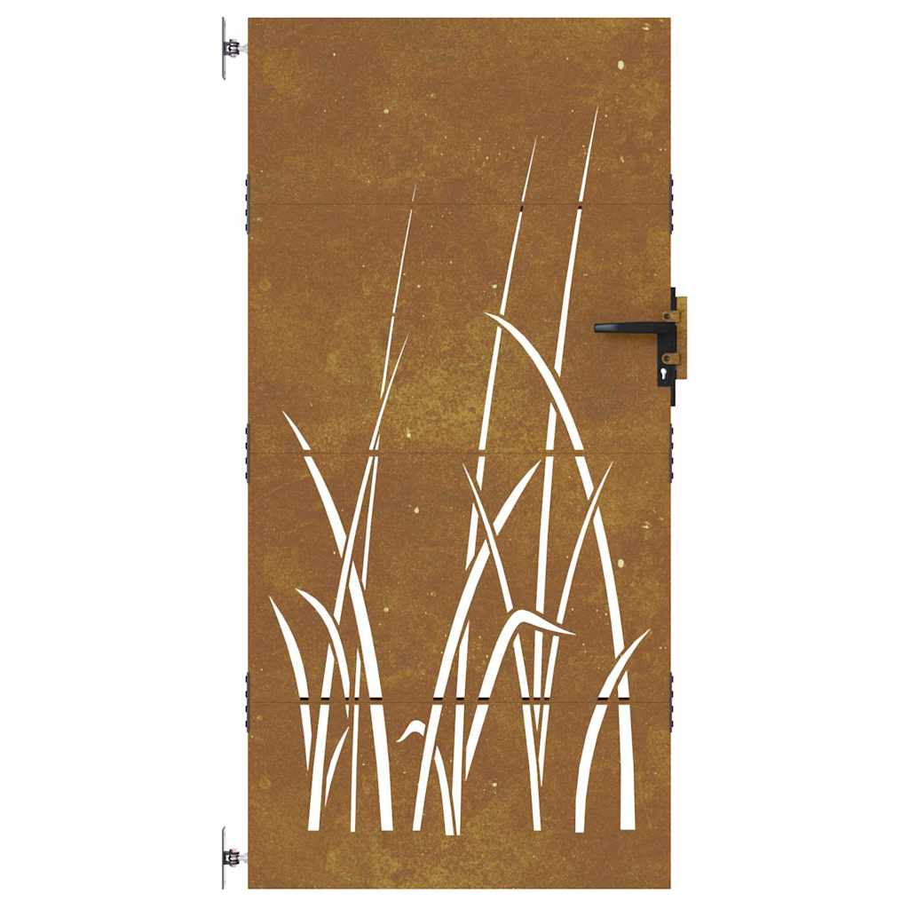 vidaXL Poartă pentru grădină, 85x200 cm, oțel corten, model iarbă