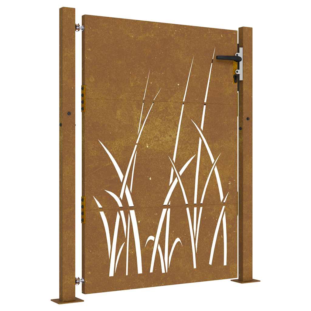 vidaXL Poartă pentru grădină, 105x155 cm, oțel corten, model iarbă vidaXL Poartă pentru grădină, 105x155 cm, oțel corten, model iarbă