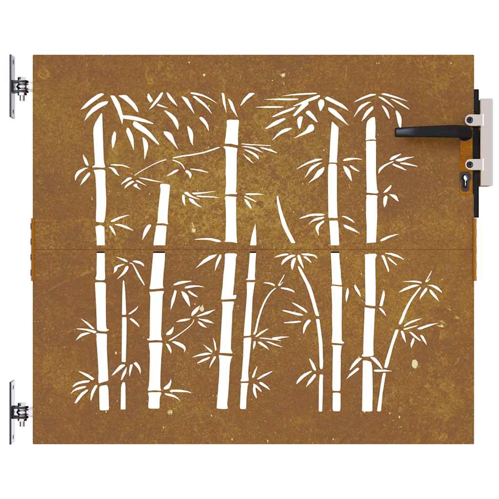 vidaXL Poartă pentru grădină, 85x75 cm, oțel corten, model bambus
