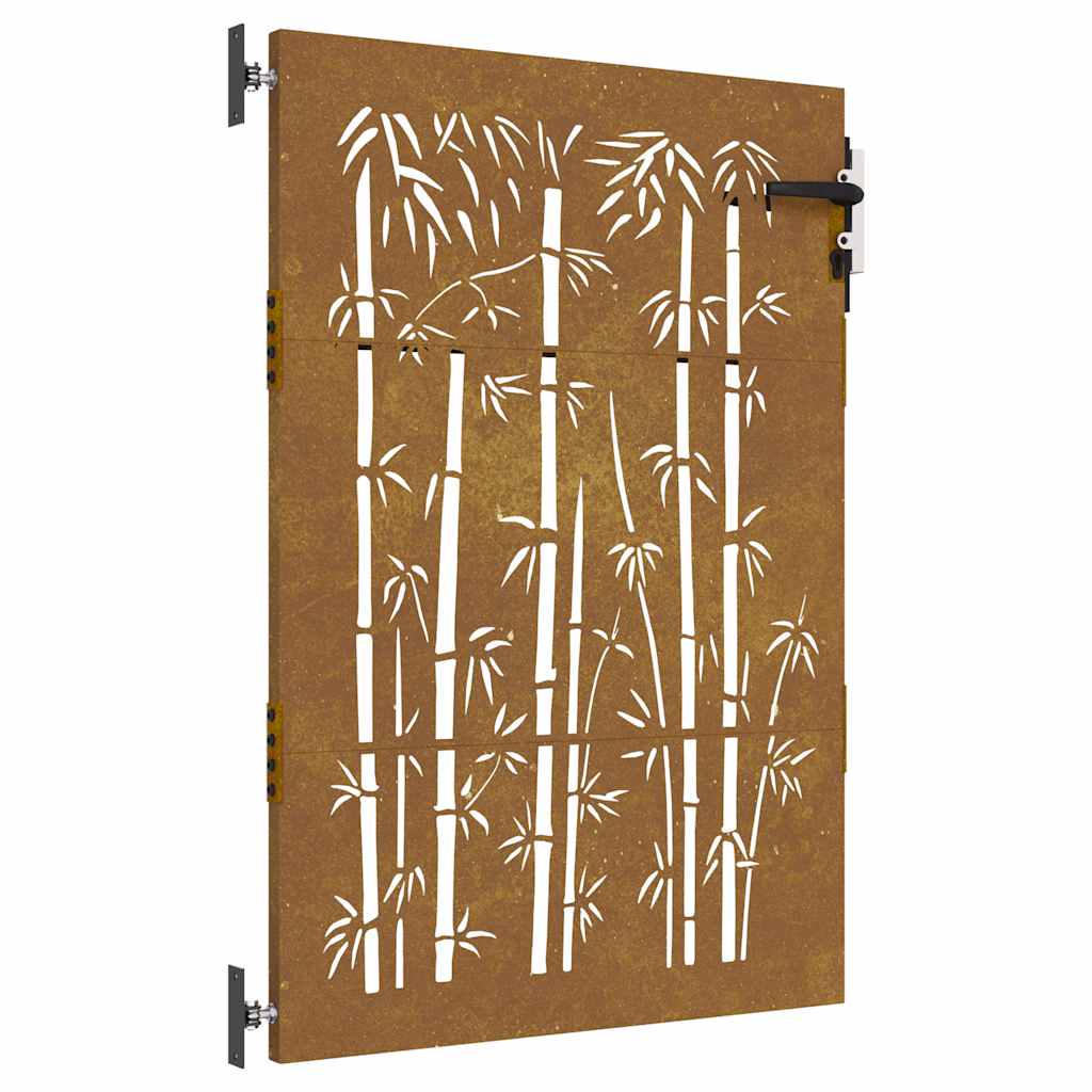 vidaXL Poartă pentru grădină, 85x125 cm, oțel corten, model bambus