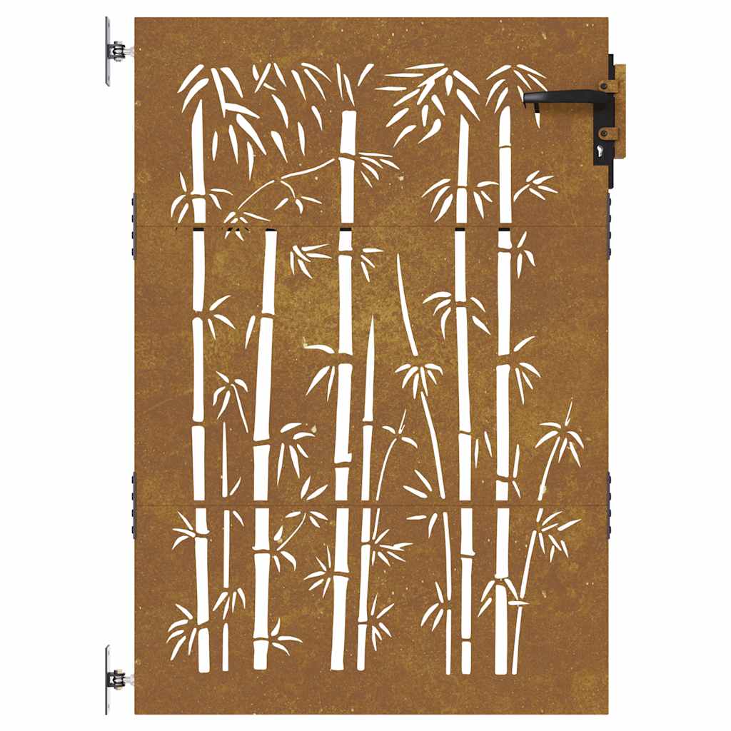 vidaXL Poartă pentru grădină, 85x125 cm, oțel corten, model bambus