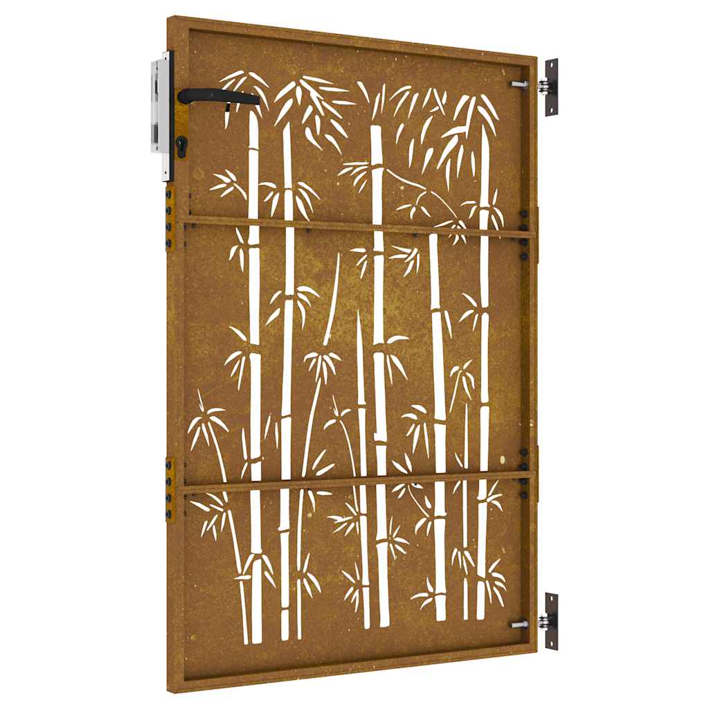 vidaXL Poartă pentru grădină, 85x125 cm, oțel corten, model bambus