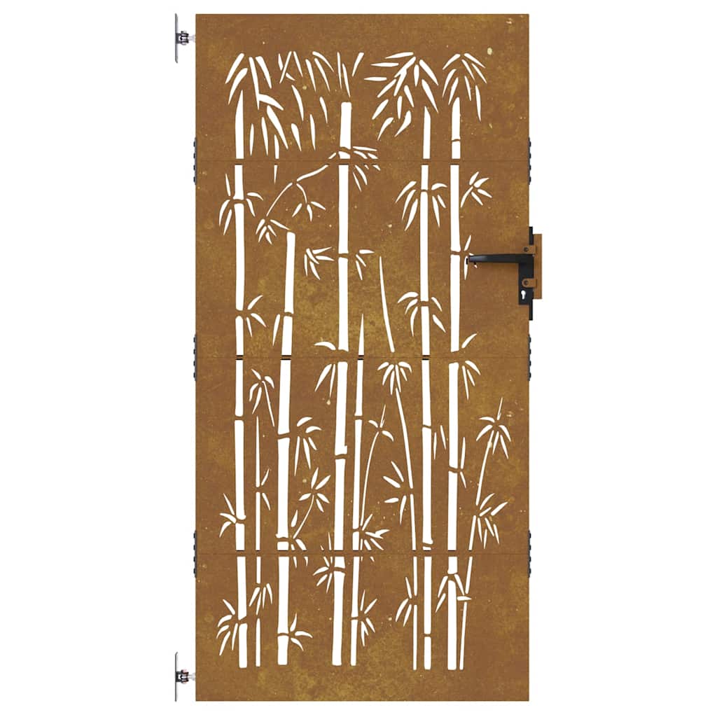 vidaXL Poartă pentru grădină, 85x200 cm, oțel corten, model bambus