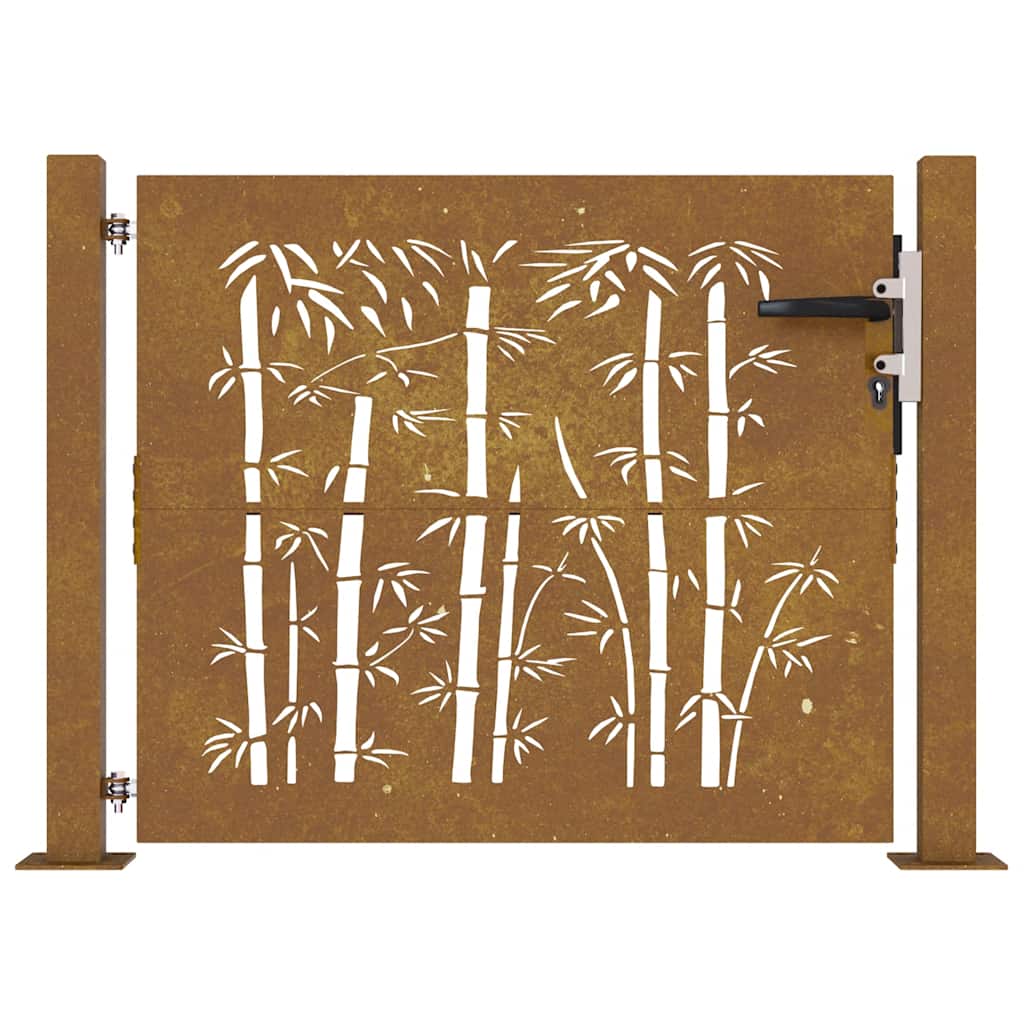 vidaXL Poartă pentru grădină, 105x105 cm, oțel corten, model bambus vidaXL Poartă pentru grădină, 105x105 cm, oțel corten, model bambus