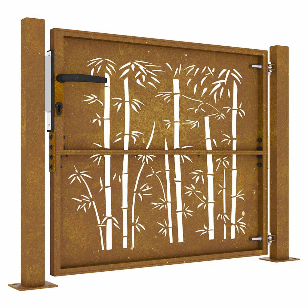 vidaXL Poartă pentru grădină, 105x105 cm, oțel corten, model bambus vidaXL Poartă pentru grădină, 105x105 cm, oțel corten, model bambus