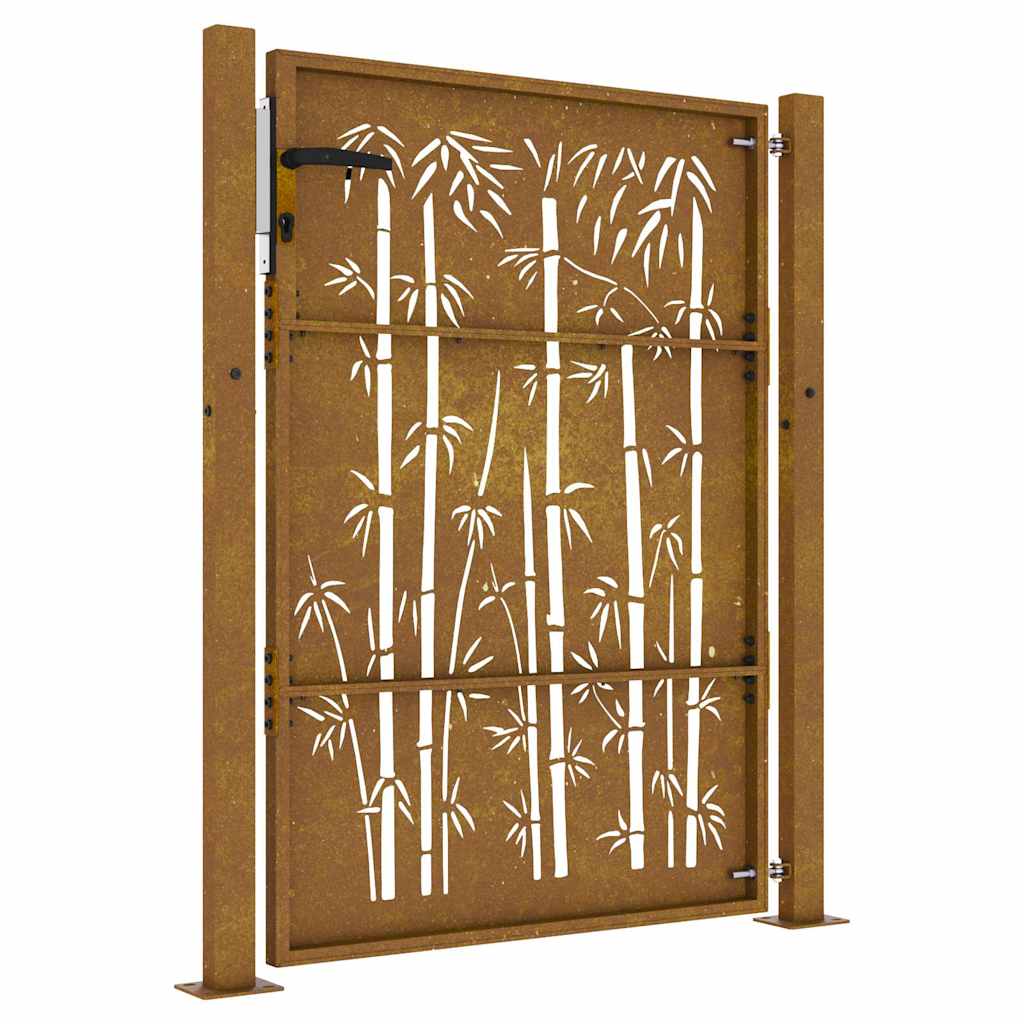 vidaXL Poartă pentru grădină, 105x155 cm, oțel corten, model bambus vidaXL Poartă pentru grădină, 105x155 cm, oțel corten, model bambus
