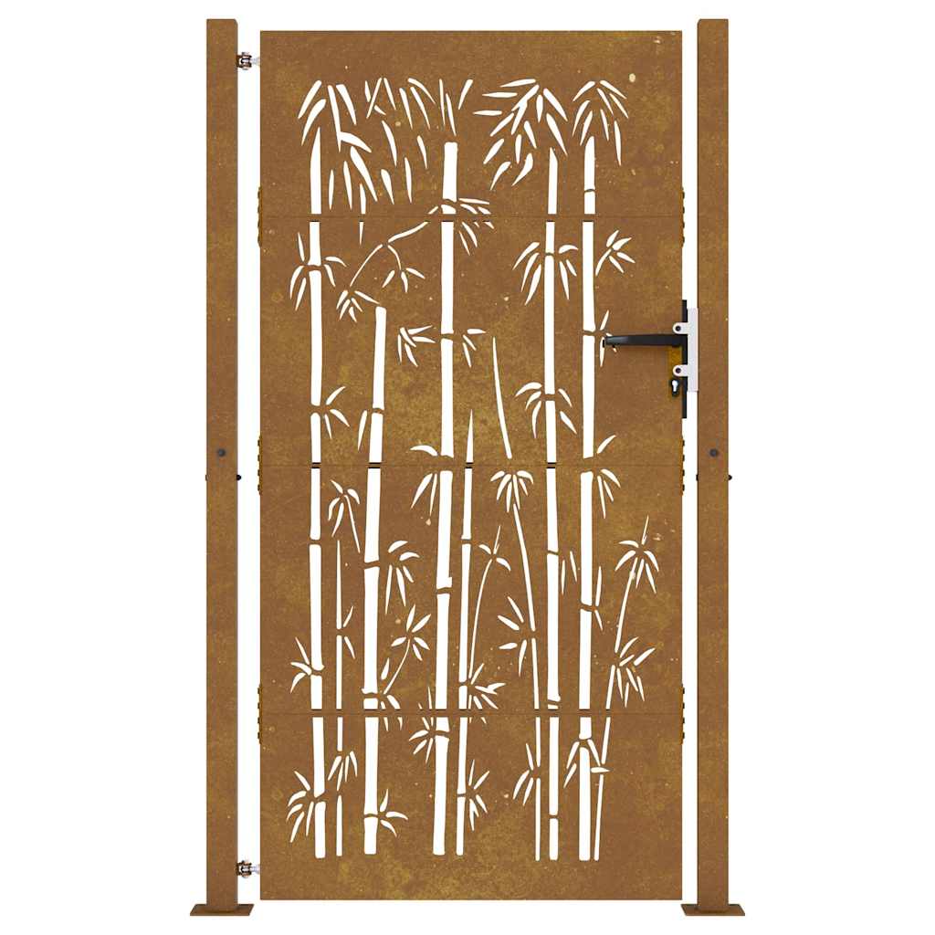 vidaXL Poartă pentru grădină, 105x180 cm, oțel corten, model bambus vidaXL Poartă pentru grădină, 105x180 cm, oțel corten, model bambus