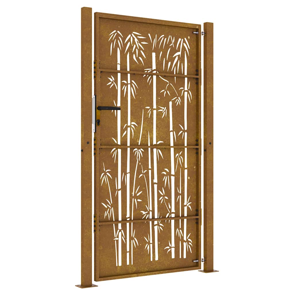 vidaXL Poartă pentru grădină, 105x180 cm, oțel corten, model bambus vidaXL Poartă pentru grădină, 105x180 cm, oțel corten, model bambus