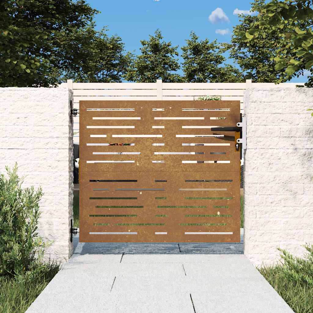 vidaXL Poartă pentru grădină, 85x75 cm, oțel corten, dreptunghiuri vidaXL Poartă pentru grădină, 85x75 cm, oțel corten, dreptunghiuri