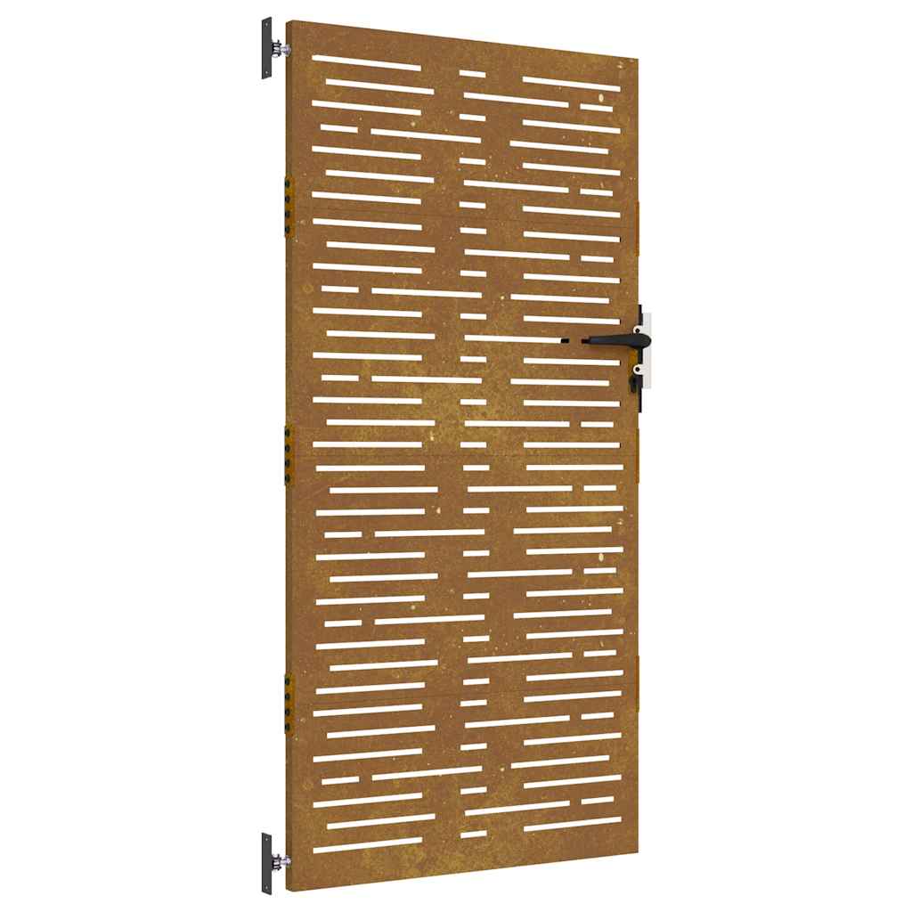 vidaXL Poartă pentru grădină, 85x200 cm, oțel corten, dreptunghiuri