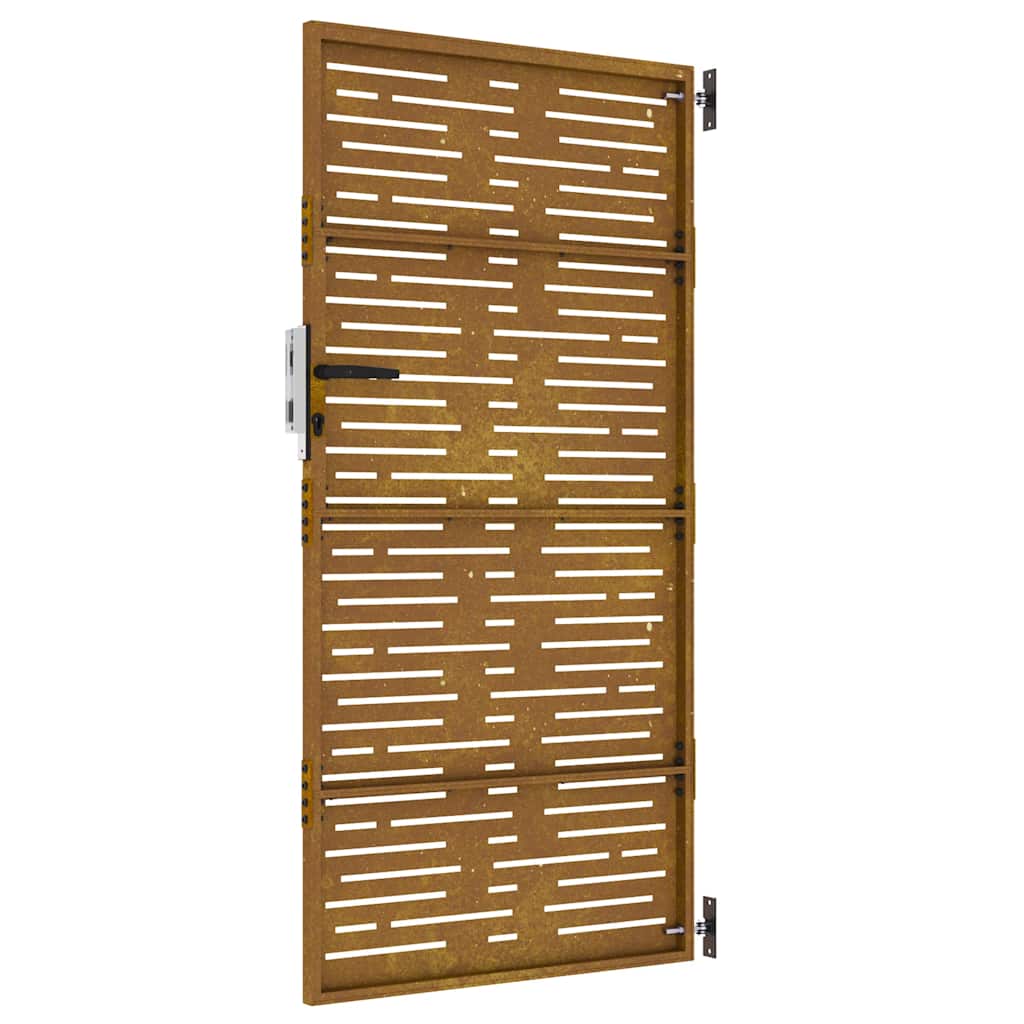 vidaXL Poartă pentru grădină, 85x200 cm, oțel corten, dreptunghiuri