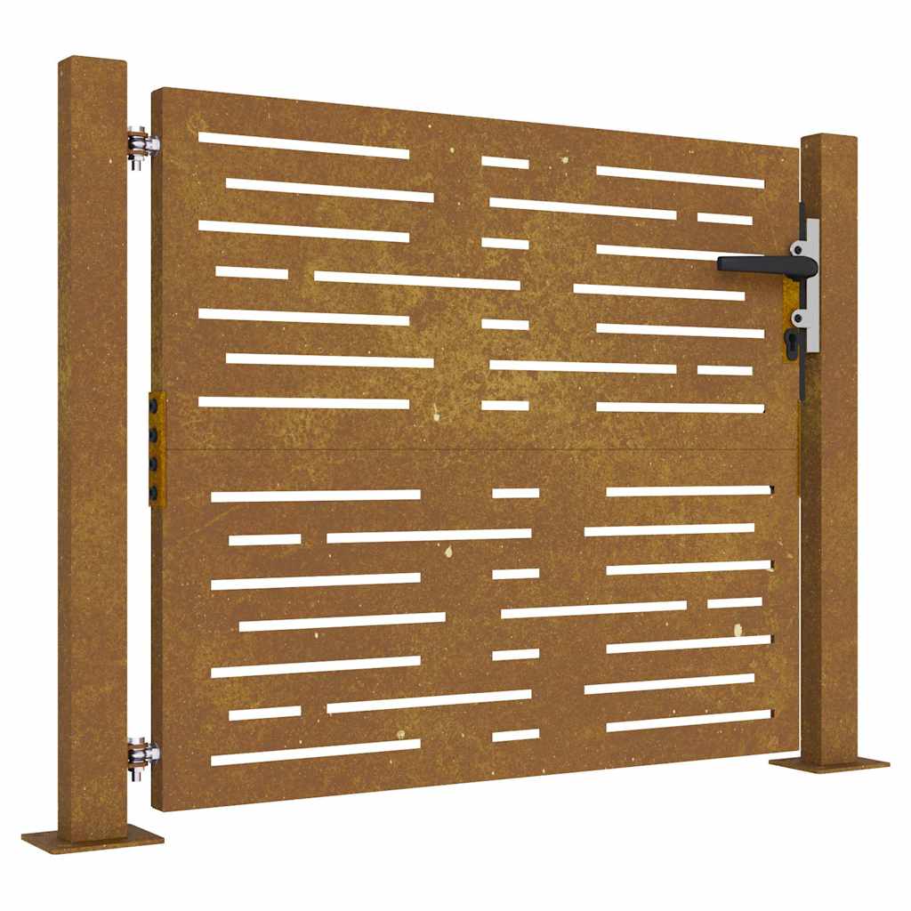 vidaXL Poartă pentru grădină, 105x105 cm, oțel corten, dreptunghiuri