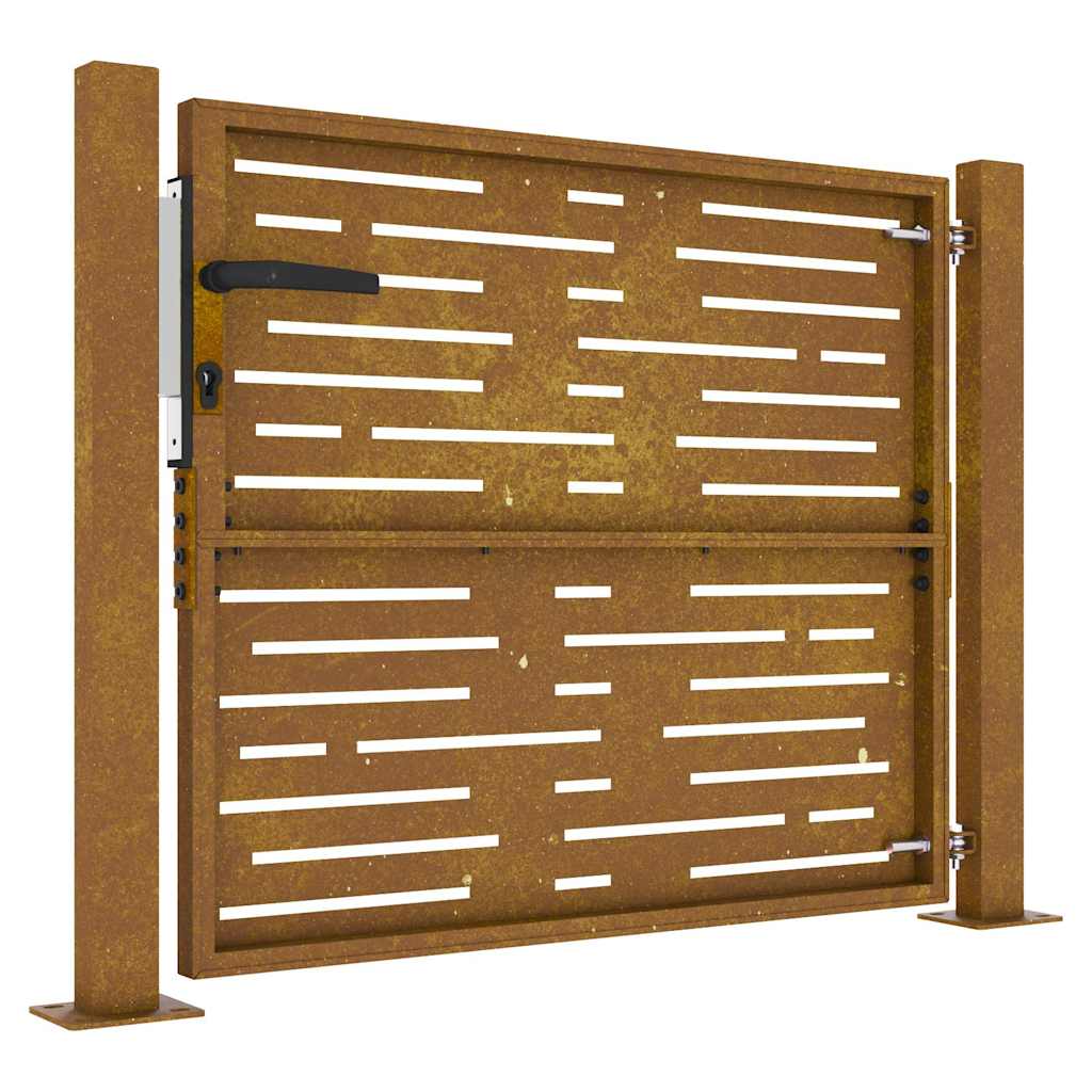 vidaXL Poartă pentru grădină, 105x105 cm, oțel corten, dreptunghiuri