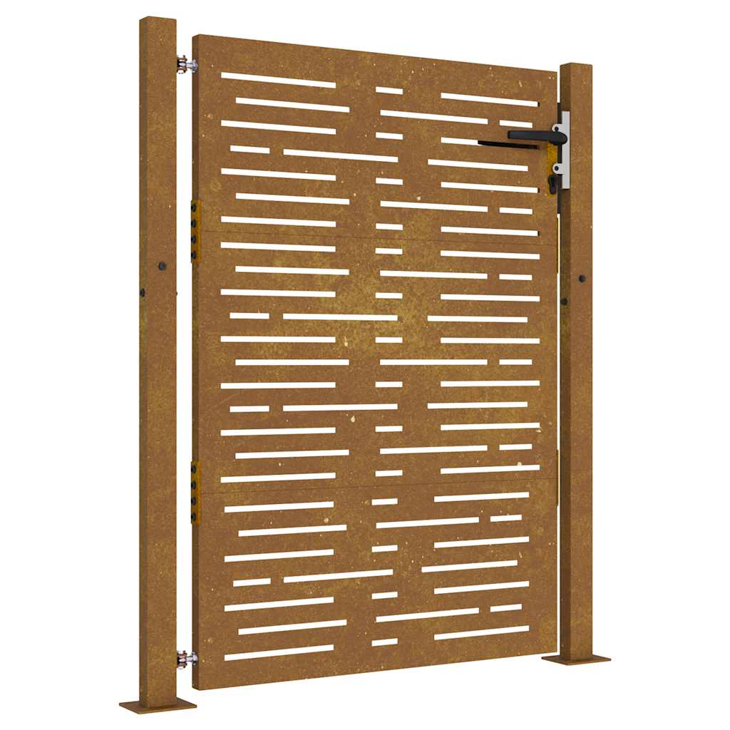 vidaXL Poartă pentru grădină, 105x155 cm, oțel corten, dreptunghiuri