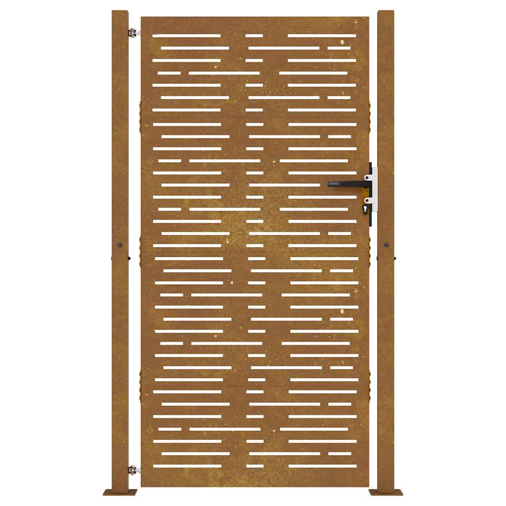 vidaXL Poartă pentru grădină, 105x180 cm, oțel corten, dreptunghiuri