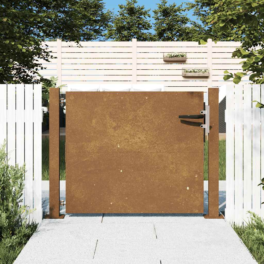 vidaXL Poartă pentru grădină, 105x80 cm, oțel corten