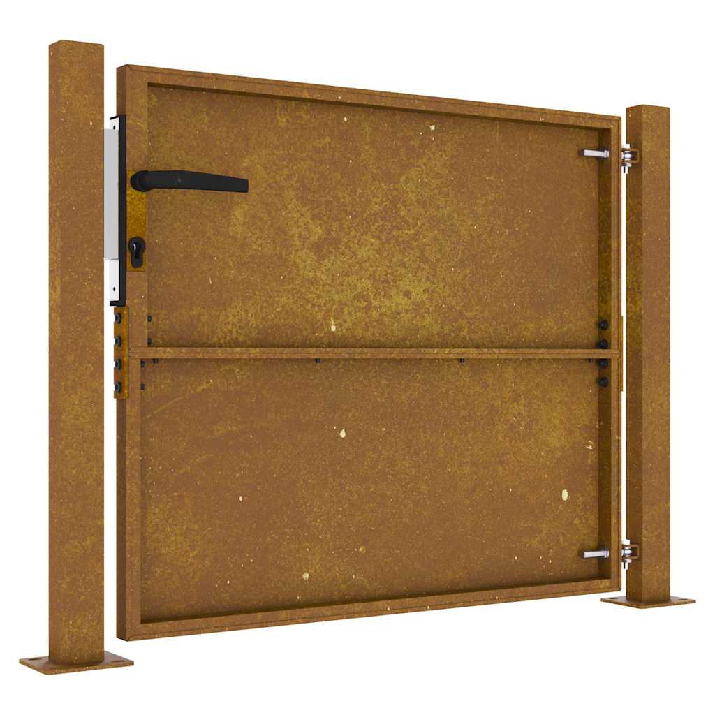 vidaXL Poartă pentru grădină, 105x105 cm, oțel corten