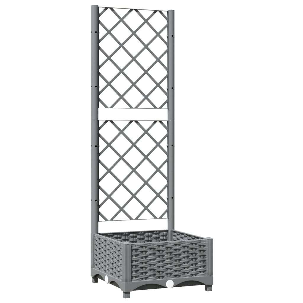 vidaXL Jardinieră de grădină cu spalier gri deschis 40x40x121,5 cm PP vidaXL Jardinieră de grădină cu spalier gri deschis 40x40x121,5 cm PP
