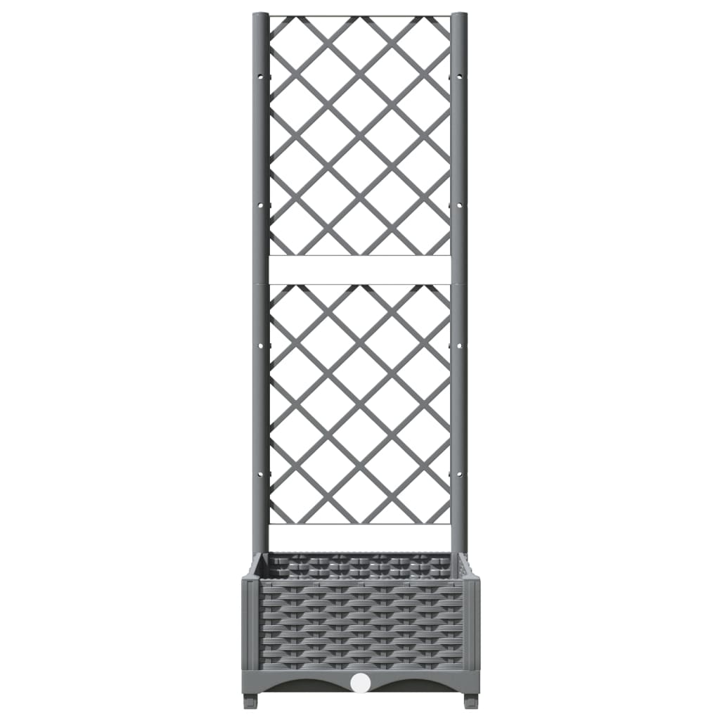 vidaXL Jardinieră de grădină cu spalier gri deschis 40x40x121,5 cm PP vidaXL Jardinieră de grădină cu spalier gri deschis 40x40x121,5 cm PP