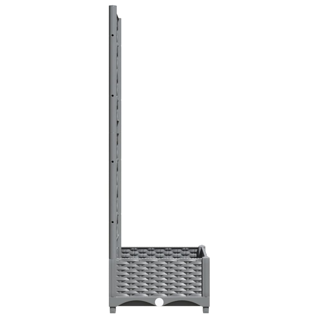 vidaXL Jardinieră de grădină cu spalier gri deschis 40x40x121,5 cm PP vidaXL Jardinieră de grădină cu spalier gri deschis 40x40x121,5 cm PP
