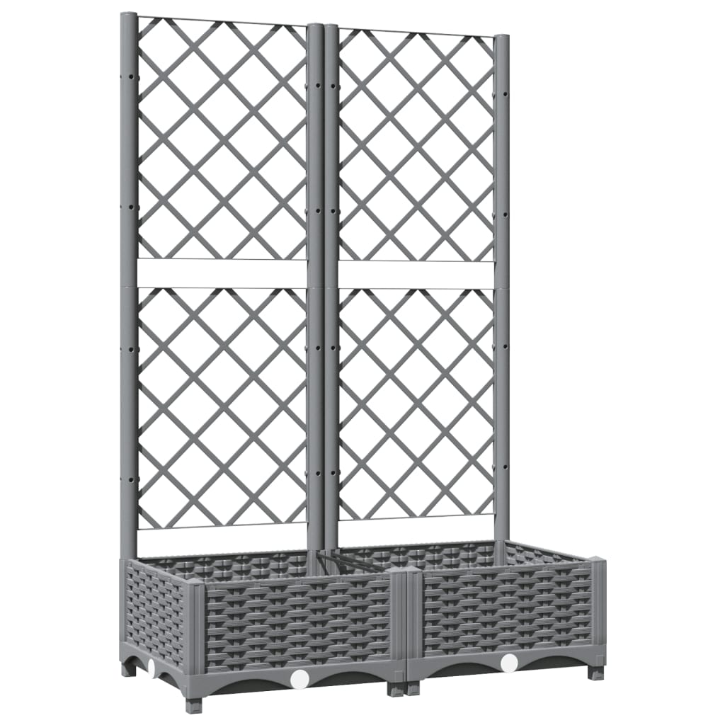 vidaXL Jardinieră de grădină cu spalier gri deschis 80x40x121,5 cm PP vidaXL Jardinieră de grădină cu spalier gri deschis 80x40x121,5 cm PP