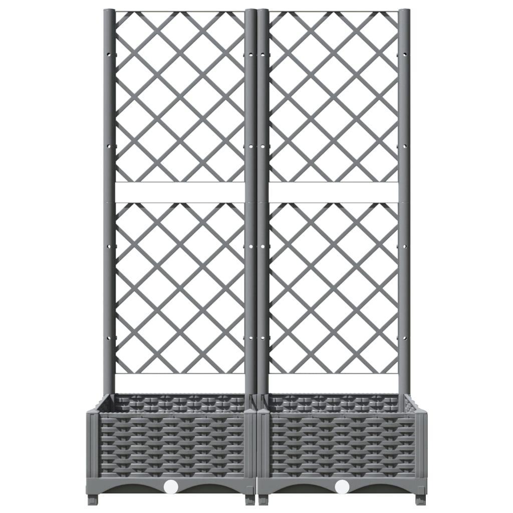 vidaXL Jardinieră de grădină cu spalier gri deschis 80x40x121,5 cm PP vidaXL Jardinieră de grădină cu spalier gri deschis 80x40x121,5 cm PP