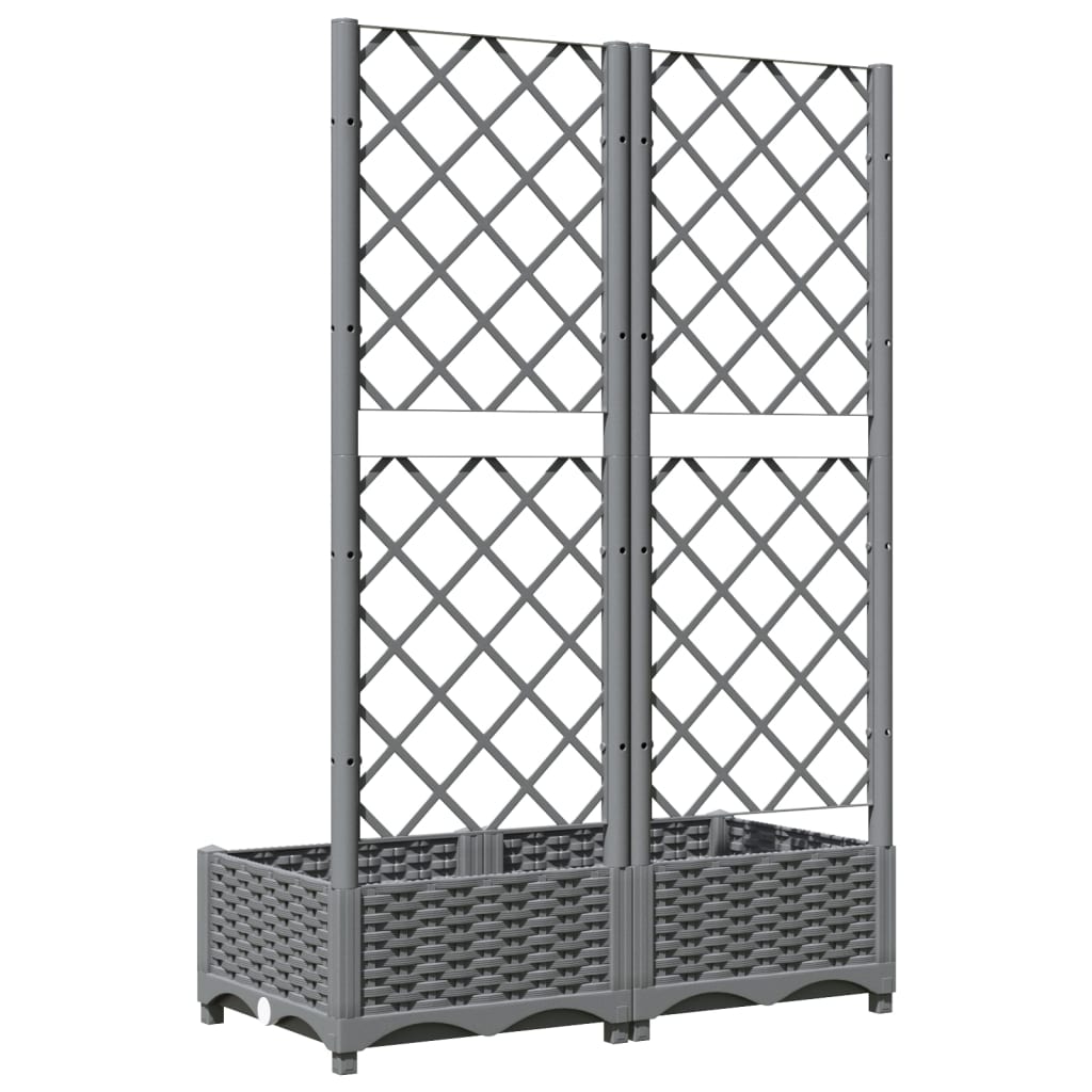 vidaXL Jardinieră de grădină cu spalier gri deschis 80x40x121,5 cm PP vidaXL Jardinieră de grădină cu spalier gri deschis 80x40x121,5 cm PP