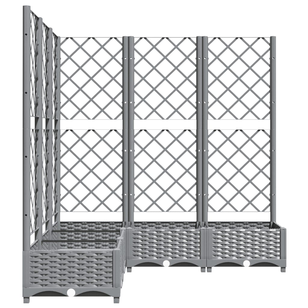 vidaXL Jardinieră de grădină cu spalier gri deschis 120x120x121,5cm PP