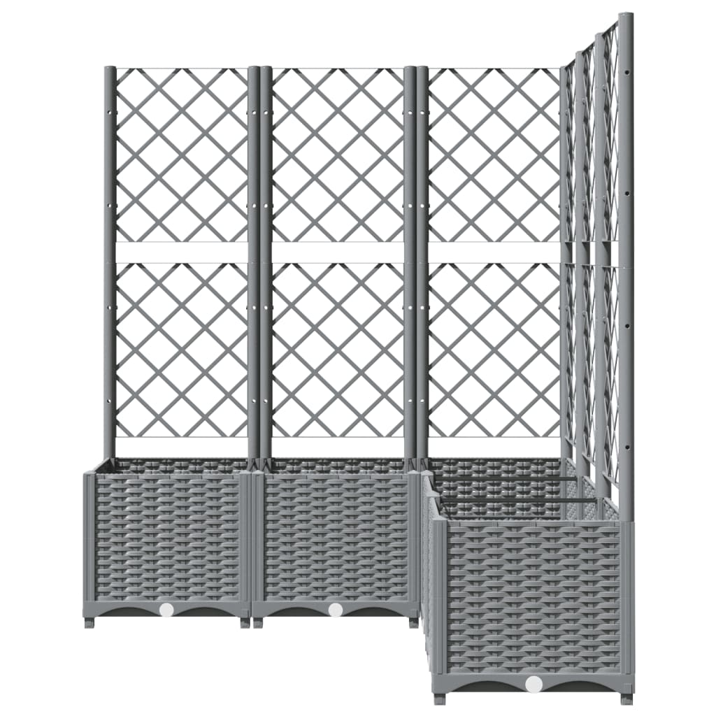vidaXL Jardinieră de grădină cu spalier gri deschis 120x120x136 cm PP vidaXL Jardinieră de grădină cu spalier gri deschis 120x120x136 cm PP