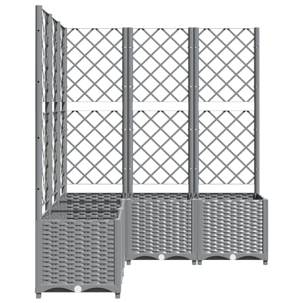 vidaXL Jardinieră de grădină cu spalier gri deschis 120x120x136 cm PP vidaXL Jardinieră de grădină cu spalier gri deschis 120x120x136 cm PP