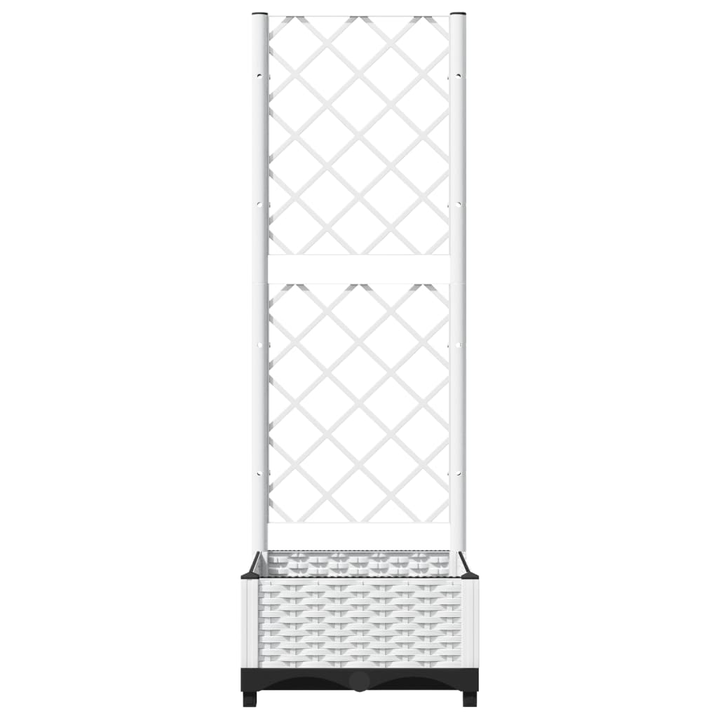 vidaXL Jardinieră de grădină cu spalier, alb, 40x40x121,5 cm, PP vidaXL Jardinieră de grădină cu spalier, alb, 40x40x121,5 cm, PP