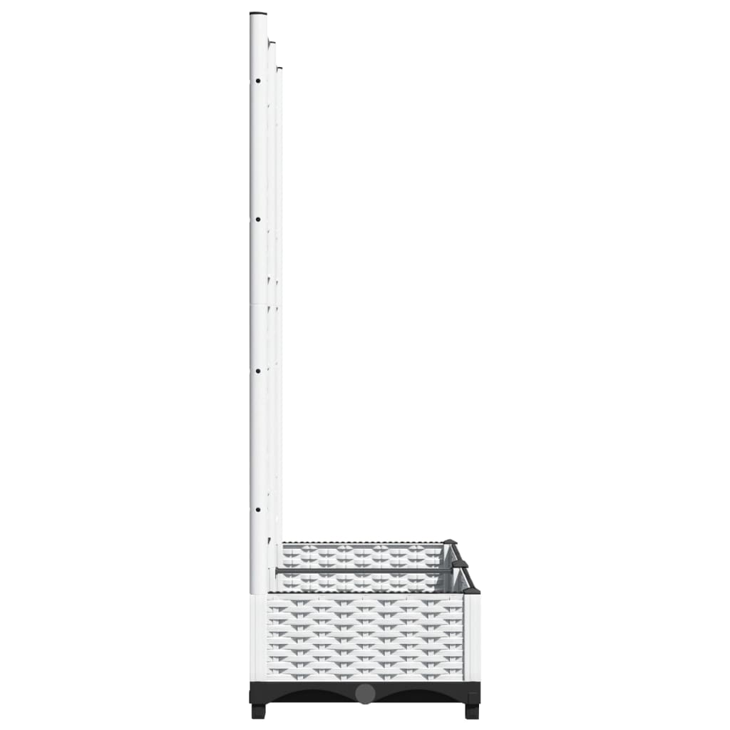 vidaXL Jardinieră de grădină cu spalier, alb, 80x40x121,5 cm, PP