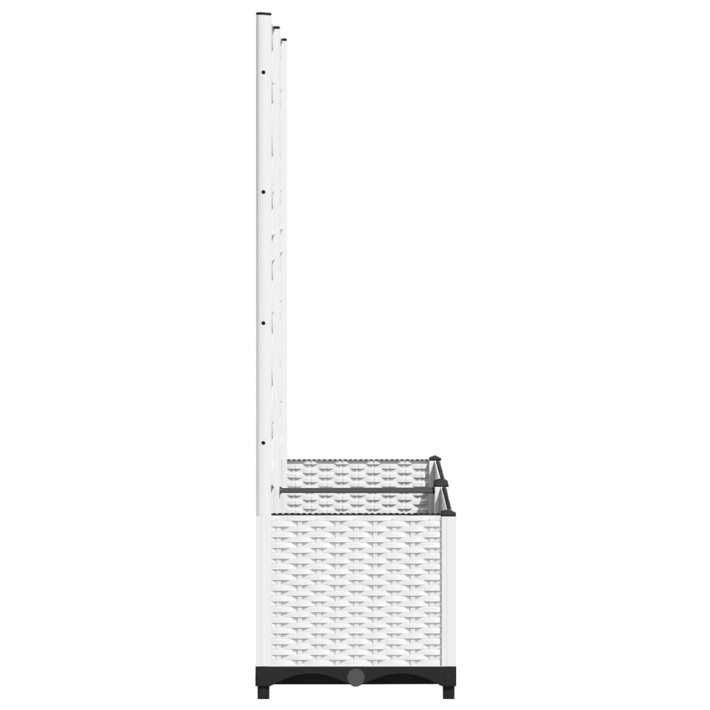 vidaXL Jardinieră de grădină cu spalier, alb, 80x40x136 cm, PP