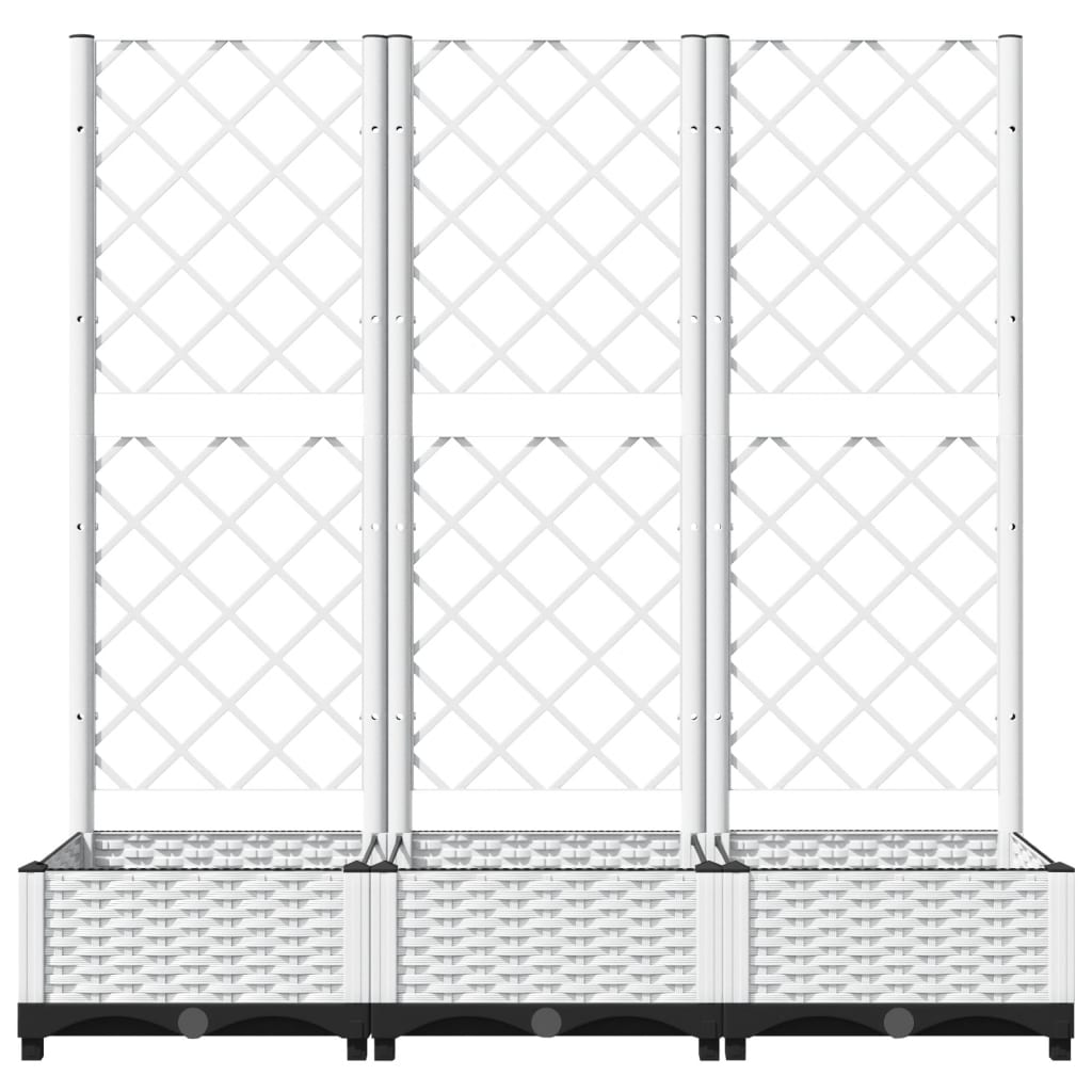 vidaXL Jardinieră de grădină cu spalier, alb, 120x40x121,5 cm, PP vidaXL Jardinieră de grădină cu spalier, alb, 120x40x121,5 cm, PP