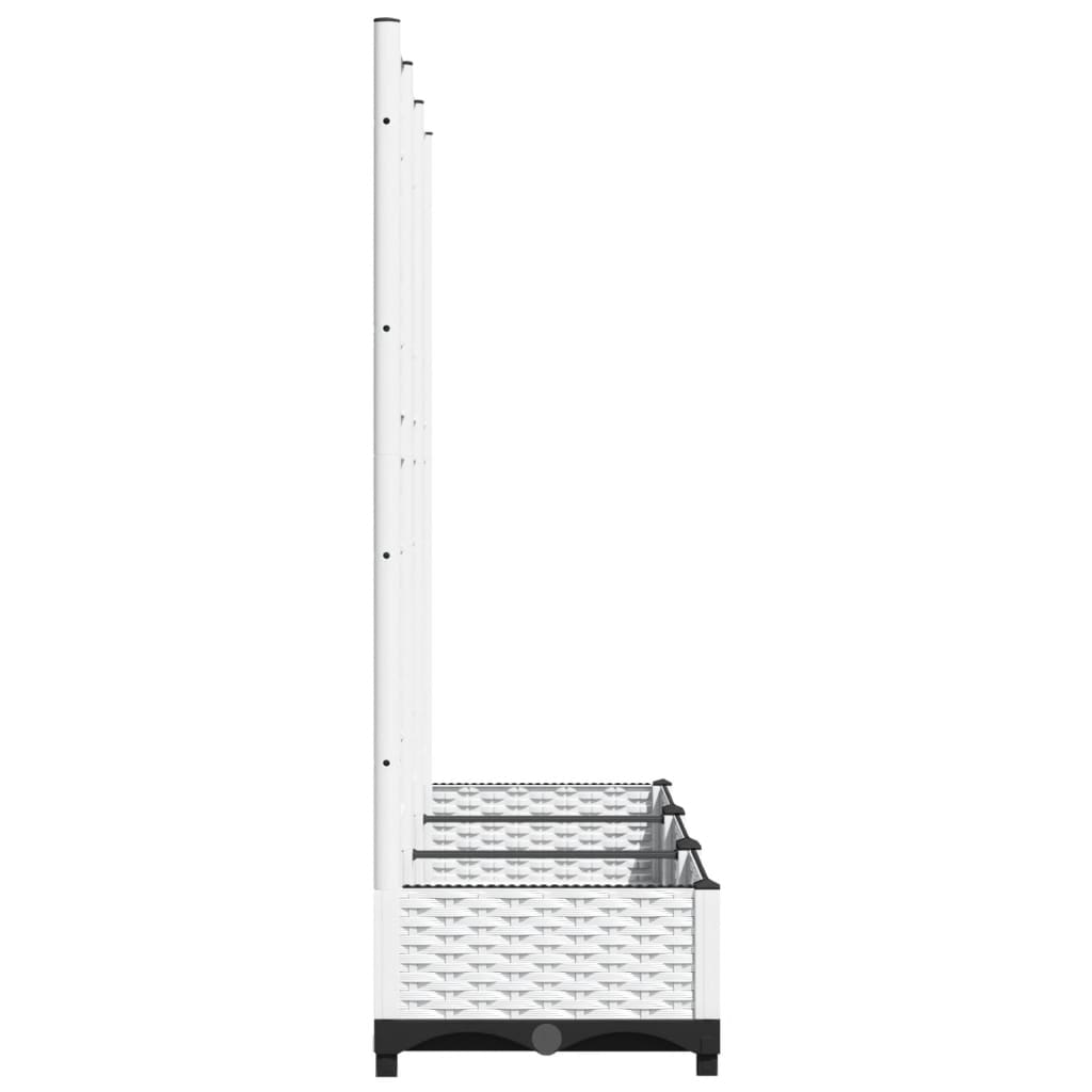 vidaXL Jardinieră de grădină cu spalier, alb, 120x40x121,5 cm, PP vidaXL Jardinieră de grădină cu spalier, alb, 120x40x121,5 cm, PP
