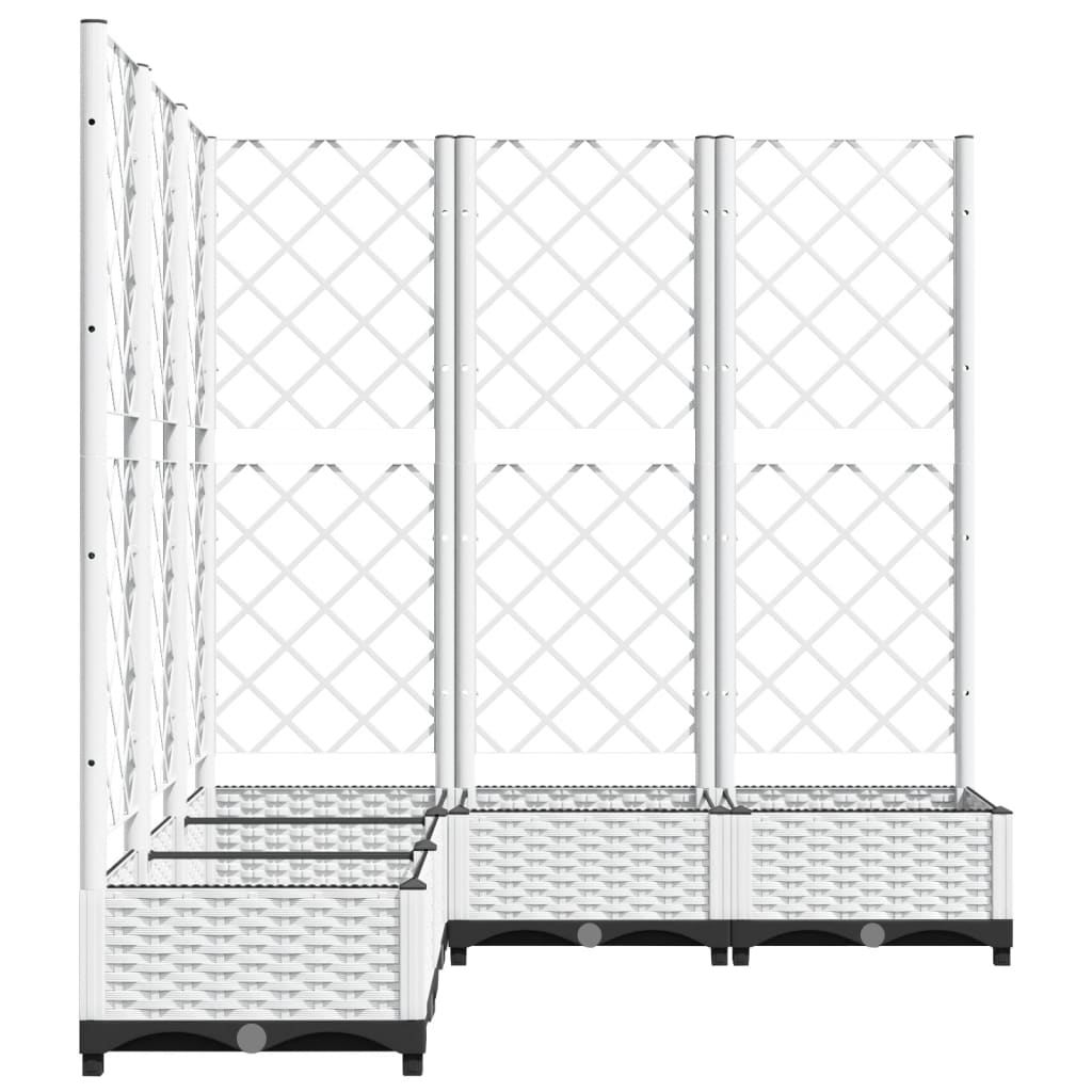 vidaXL Jardinieră de grădină cu spalier, alb, 120x120x121,5 cm, PP vidaXL Jardinieră de grădină cu spalier, alb, 120x120x121,5 cm, PP