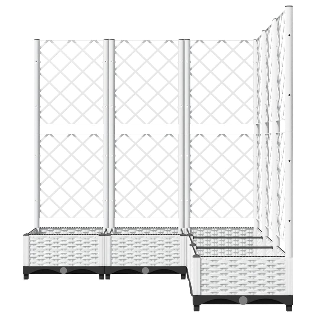 vidaXL Jardinieră de grădină cu spalier, alb, 120x120x121,5 cm, PP vidaXL Jardinieră de grădină cu spalier, alb, 120x120x121,5 cm, PP